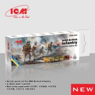   ICM Acrylic paint set for WWI British infantry 6 x 12 ml  (3042)