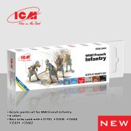   ICM Acrylic paint set for WWI French infantry 6 x 12 ml  (3045)