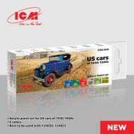   ICM Acrylic paint set for US cars of 1930-1940s 6 x 12 ml  (3048)