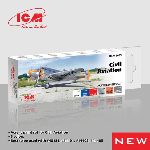 ICM Acrylic Paint Set for Civil Aviation 6 x12 ml (3055)