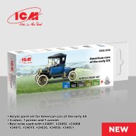   ICM Acrylic Paint Set for American cars of the early ?? 6 x12 ml (3058)