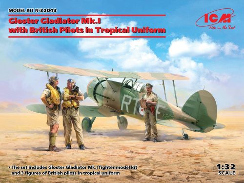 ICM Gloster Gladiator Mk.I with British Pilots in Tropical Uniform 1:32 (32043)