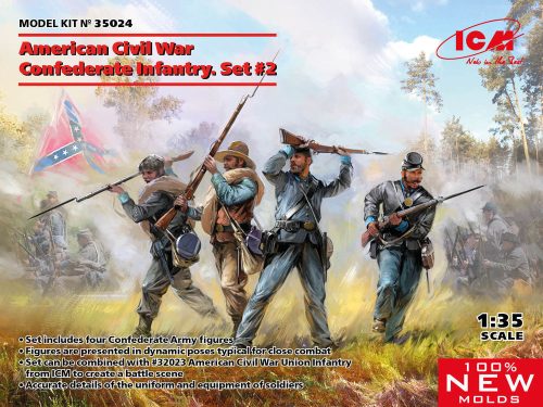 ICM American Civil War Confederate Infantry.Set #2 (100% new molds) 1:35 (35024)