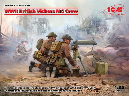 ICM WWII British Vickers MG Crew(Vickers MG & 2 figures) 1:35 (35646)
