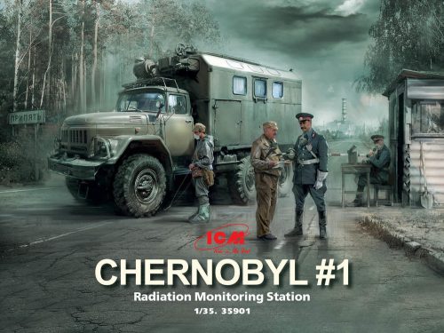 ICM Chernobyl1.Radiation Monitoring Stat(ZiL-131KShM truck&5figu&diorambase w.backgr 1:35 (35901)