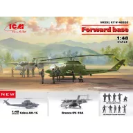  ICM Forward base Cobra AH-1G+Bronco OV-10A w.US Pilots&Ground Person a. HelicoPilots 1:48 (48303)