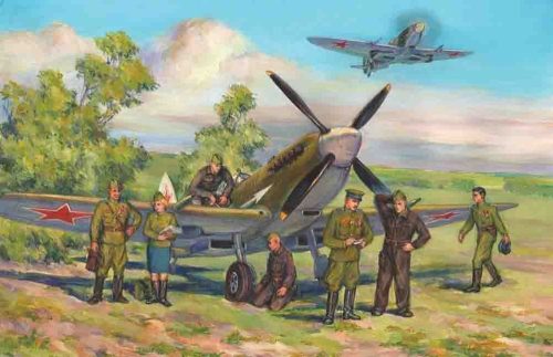 ICM Spitfire LF.IXE with Pilots, Personnel 1:48 (48802)