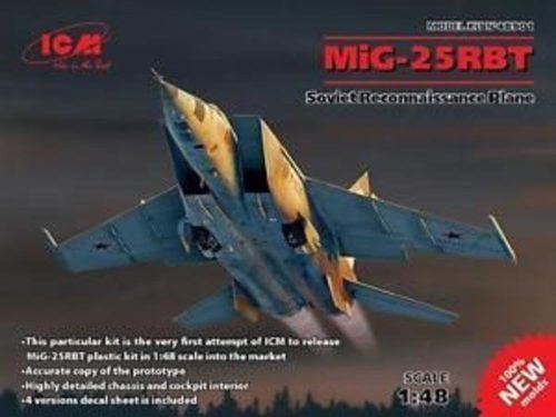 ICM MiG-25 RBT,Soviet Reconnaissance Plane (100% new molds) 1:48 (48901)