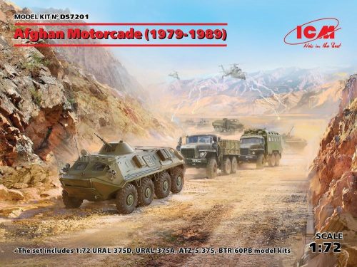 ICM Afghan Motorcade (1979-1989)(URAL-375D, URAL-375A,ATZ-5-375,BTR60PB 1:72 (DS7201)