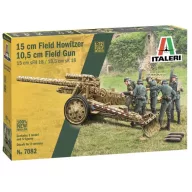   Italeri 1:72 15cm Field Howitzer 10,5cm Field Gun with Crue (7082)