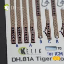 Kelik DH.81A Tiger Moth - Interior 3D Decal with 3D printed parts for ICM kit 1:32 (K32022)
