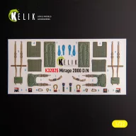   Kelik Mirage 2000D/N - interior 3D decals for Kitty Hawk/Zimi models kit 1:32 (K32025)