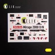   Kelik Mirage 2000D/N - interior 3D decals for Kitty Hawk/Zimi models kit 1:32 (K32025)