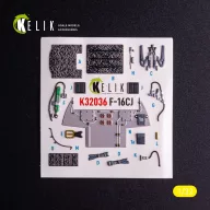   Kelik F-16CJ - interior 3D decals for Tamiya kit 1:32 (K32036)