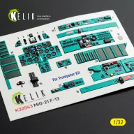   Kelik MiG-21 F-13 - interior 3D decals for Trumpeter kit 1:32 (K32043)
