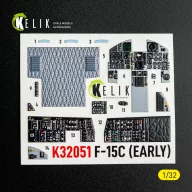  Kelik F-15C (early) - interior 3D decals for Tamiya kit 1:32 (K32051)