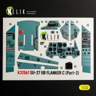  Kelik SU-27UB Flanker C - interior 3D decals for Trumpeter kit 1:32 (K32061)