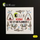 Kelik SU-27UB Flanker C - interior 3D decals for Trumpeter kit 1:32 (K32061)