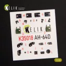 Kelik AH-64D Apache interior 3D decals for Takom kit 1:35 (K35018)
