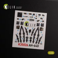   Kelik AH-64D Apache interior 3D decals for Meng kit 1:35 (K35026)