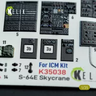   Kelik S-64E Skycrane - interior 3D decals for ICM kit 1:35 (K35038)