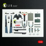   Kelik F-8J Crusader - interior 3D decals for Hasegawa kit 1:48 (K48003)