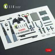   Kelik F-8J Crusader - interior 3D decals for Hasegawa kit 1:48 (K48003)