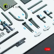   Kelik F-8J Crusader - interior 3D decals for Hasegawa kit 1:48 (K48003)