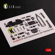   Kelik P-47D Razorback interior 3D decals for Tamiya kit 1:48 (K48015)