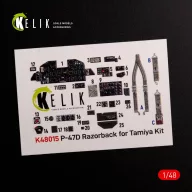   Kelik P-47D Razorback interior 3D decals for Tamiya kit 1:48 (K48015)