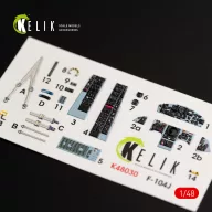   Kelik F-104J Starfighter interior 3D decals for Kinetic kit 1:48 (K48030)