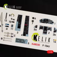   Kelik F-104J Starfighter interior 3D decals for Kinetic kit 1:48 (K48030)