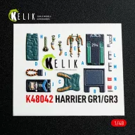  Kelik Harrier GR1/GR3 interior 3D decals for Kinetic kit 1:48 (K48042)