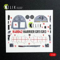   Kelik Harrier GR1/GR3 interior 3D decals for Kinetic kit 1:48 (K48042)