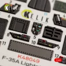 Kelik F-35A Lightning II interior 3D decals for Meng kit 1:48 (K48049)