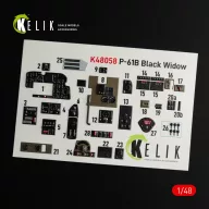   Kelik P-61B 'Black Widow' interior 3D decals for GWH kit 1:48 (K48058)