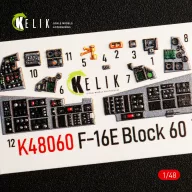   Kelik F-16E Desert Vipers Block 60 interior 3D decals for Kinetic kit 1:48 (K48060)