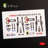   Kelik F-14B Tomcat interior 3D decals for GWH kit 1:48 (K48066)