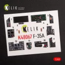 Kelik F-35A interior 3D decals for Tamiya kit 1:48 (K48067)