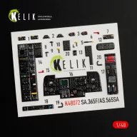  Kelik Dauphin II SA.365F / AS.565SA interior 3D decals for Kitty Hawk / Zimimodel kit 1:48 (K48072)