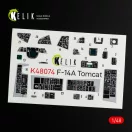 Kelik F-14A Tomcat interior 3D decals for Italeri kit 1:48 (K48074)