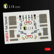   Kelik F-14A Tomcat interior 3D decals for Italeri kit 1:48 (K48074)
