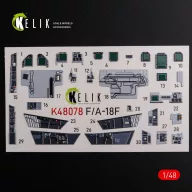   Kelik F/A-18F Super Hornet interior 3D decals for MENG kit 1:48 (K48078)