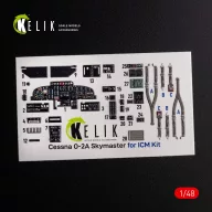   Kelik O-2A Skymaster interior 3D decals grey decoration type for ICM kit 1:48 (K48080)