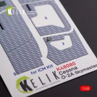   Kelik O-2A Skymaster interior 3D decals grey decoration type for ICM kit 1:48 (K48080)