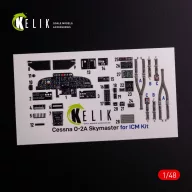   Kelik O-2A Skymaster interior 3D decals green decoration type for ICM kit 1:48 (K48081)