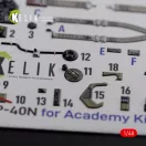 Kelik P-40N interior 3D decals for Academy kit 1:48 (K48086)