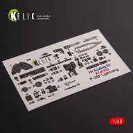   Kelik P-38F Lightning - interior 3D decals for Academy kit 1:48 (K48108)