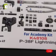   Kelik P-38F Lightning - interior 3D decals for Academy kit 1:48 (K48108)