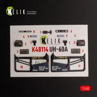   Kelik UH-60A Black Hawk - Type 2 Defence Intelligence of Ukraine interior 3D decals for ICM kit 1:48 (K48114)